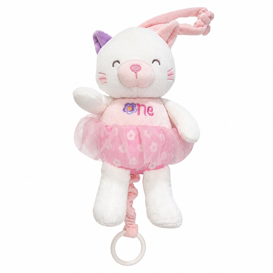Sonajero Musical Peluche Gatita De Cuerda