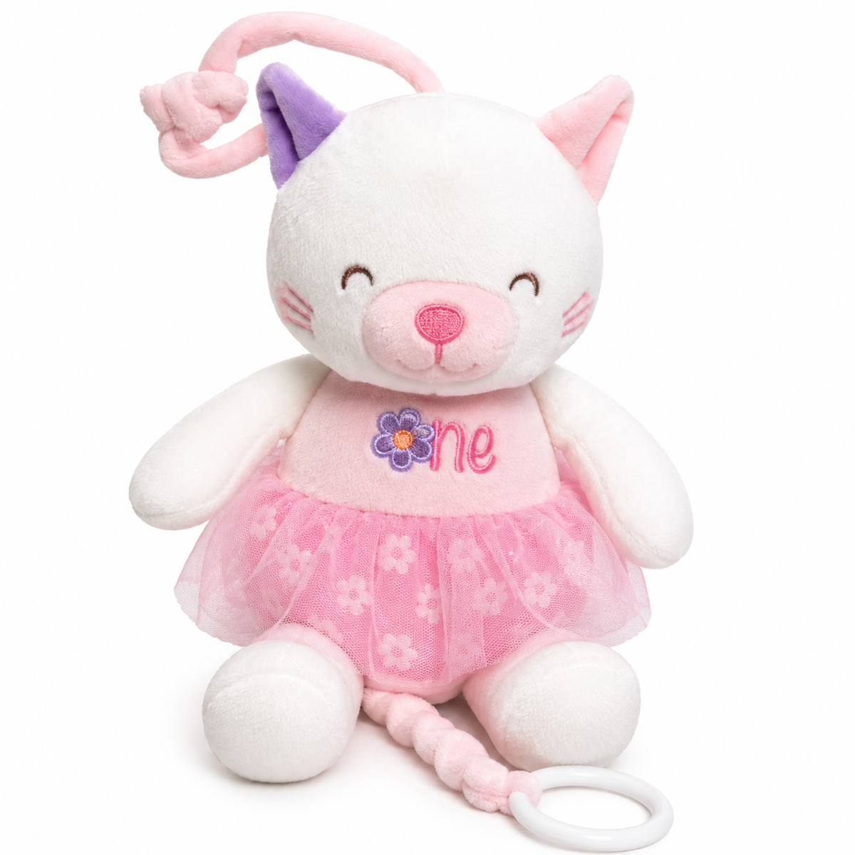 Sonajero Musical Peluche Gatita De Cuerda