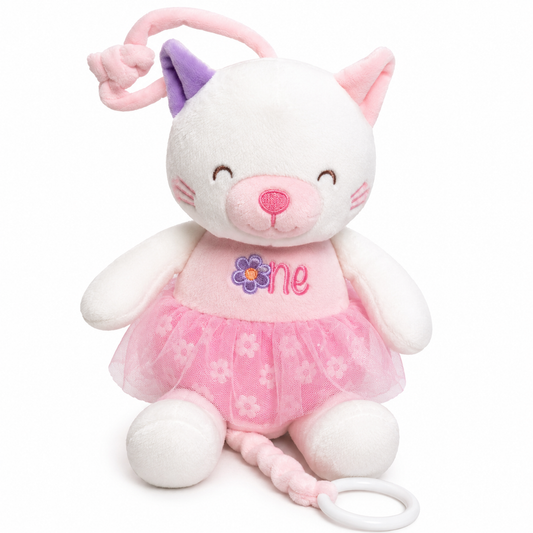 Sonajero Musical Peluche Gatita De Cuerda
