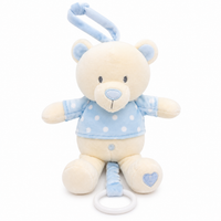 Sonajero Musical Peluche Osito Corazón De Cuerda
