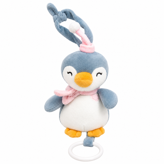 Sonajero Musical Peluche Pingüina De Cuerda