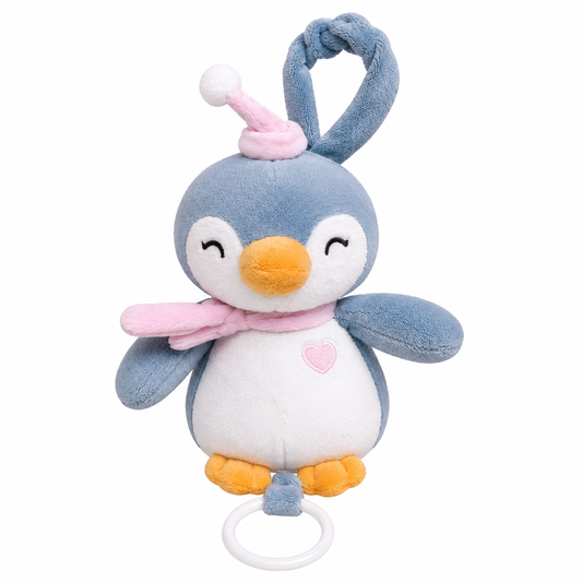 Sonajero Musical Peluche Pingüina De Cuerda