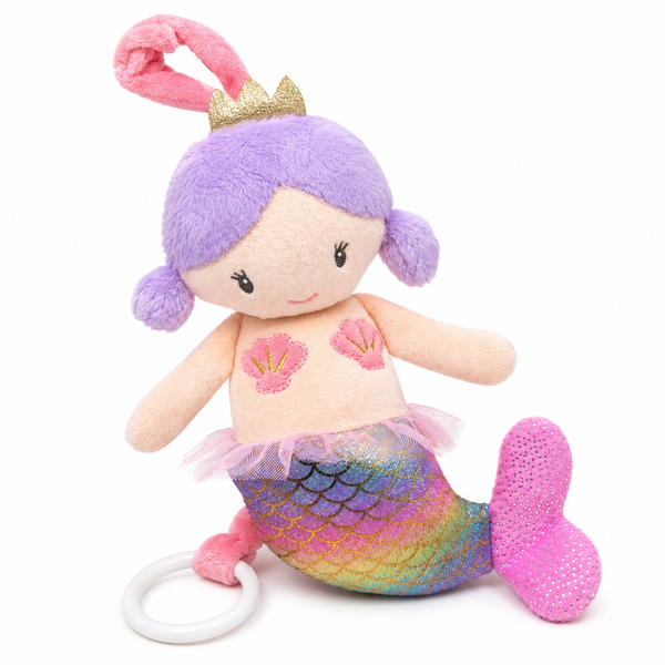Sonajero Musical Peluche Sirenita De Cuerda
