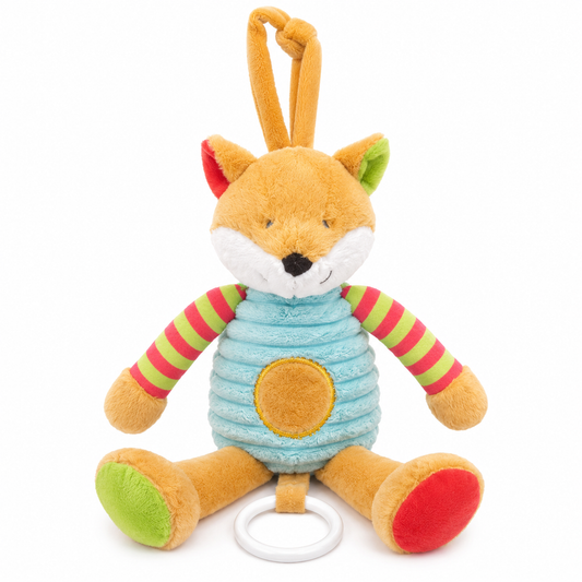 Sonajero Musical Peluche Zorrito De Cuerda
