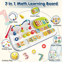 Tablero Didáctico 7 en 1 con Xilófono Musical de Colores