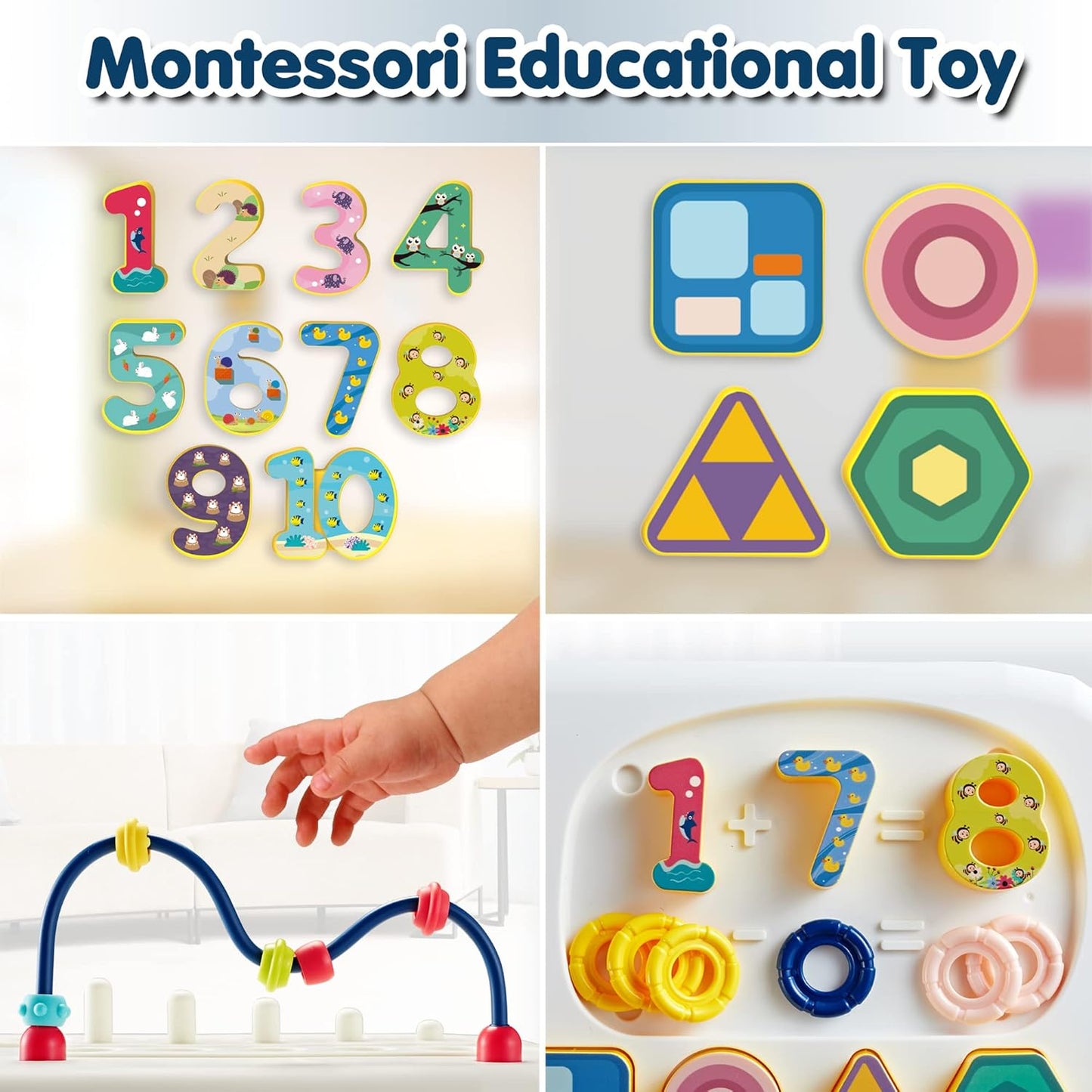 Tablero Didáctico 7 en 1 con Xilófono Musical de Colores