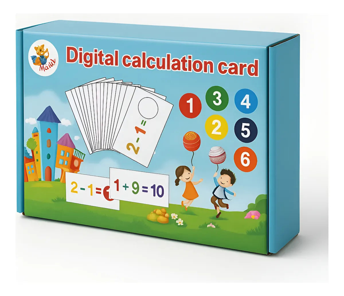 Tarjetas Matemáticas Con Fichas De Madera Juego Calculadora