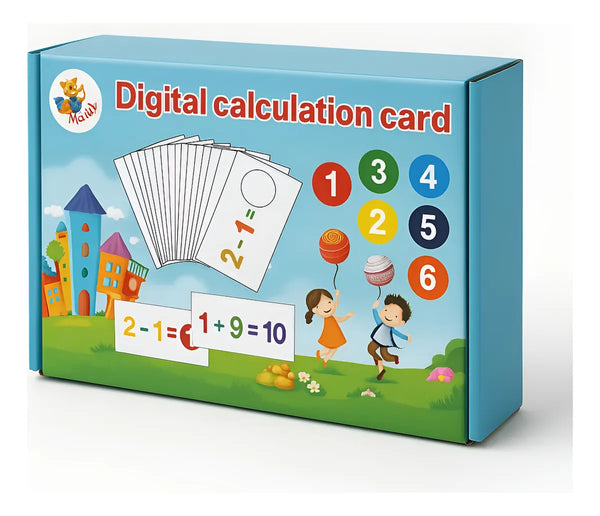 Tarjetas Matemáticas Con Fichas De Madera Juego Calculadora