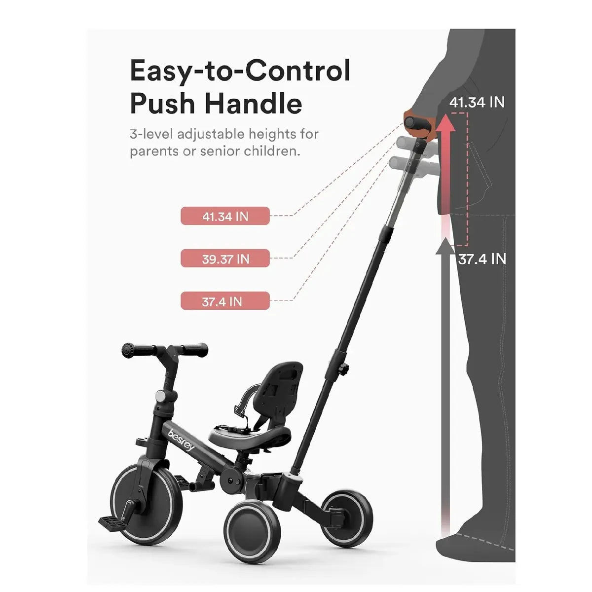 Triciclo Paseador 5 en 1 Maxibaby Naranja