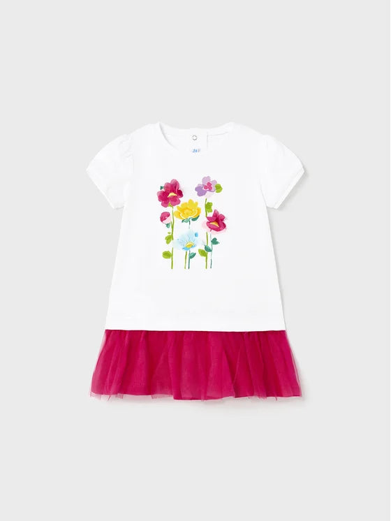Vestido Flores de Campo Tul Mayoral 1971 Niña