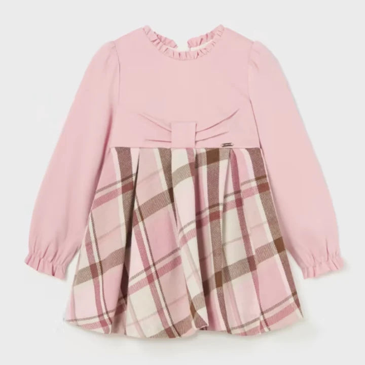 Vestido Manga Larga Cuadros Mayoral 2978 Niña
