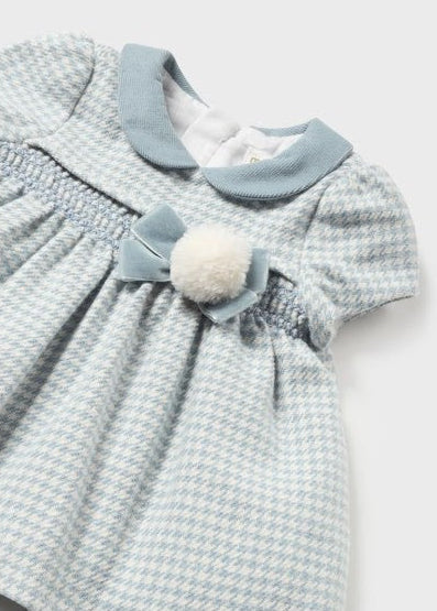 Vestido Pompón Celeste Cálido Mayoral 2864 Niña