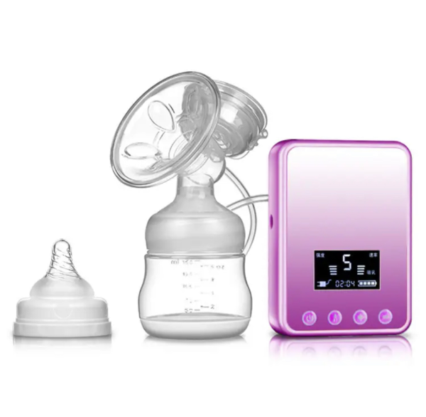 Extractor eléctrico doble de leche materna con pantalla display . Marca Dr  gym contiene: * dos teteros * dos chupos * cable USB y a…